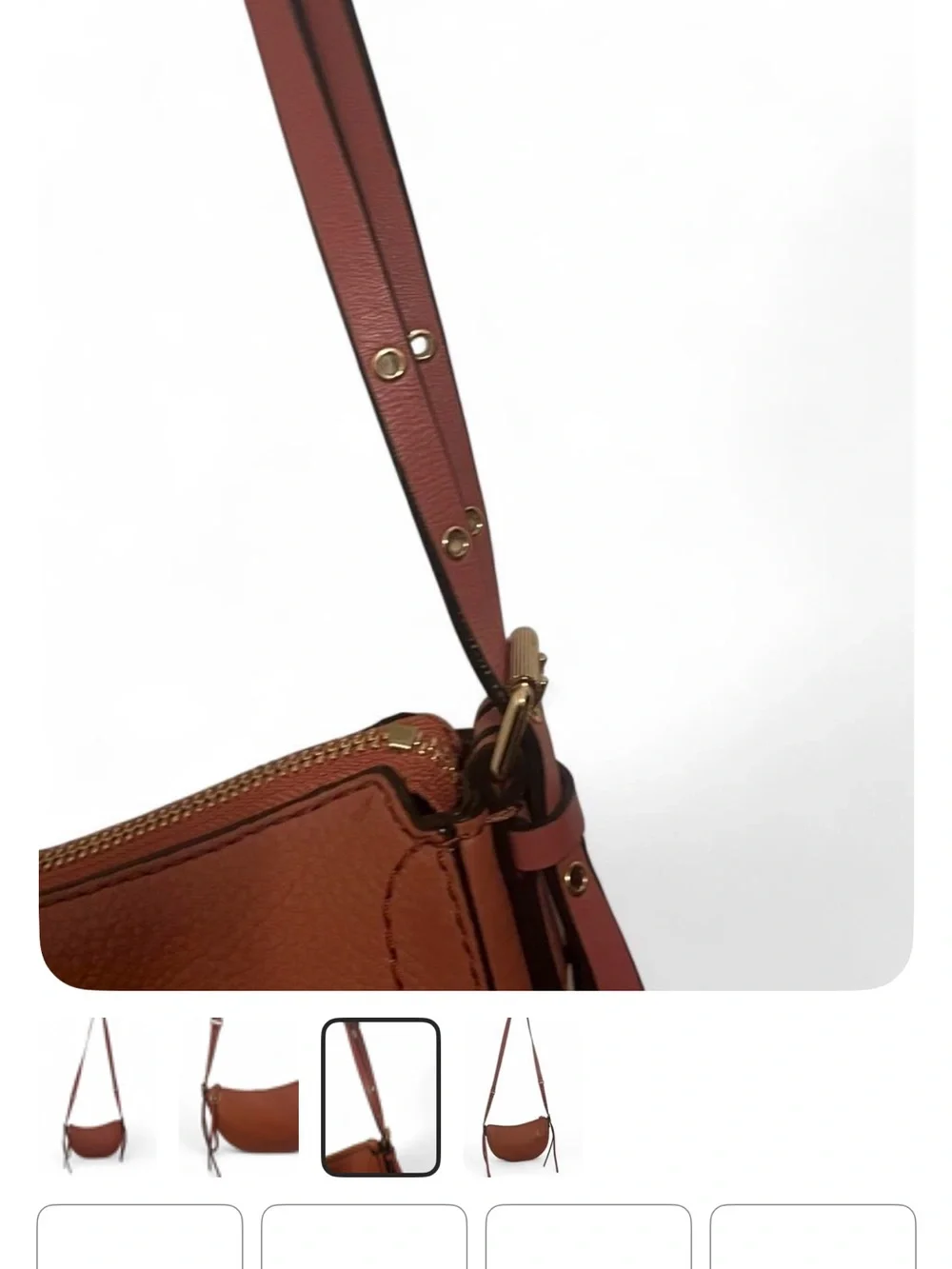 Michael Kors Chestnut Leather Crescent Crossbody Bag